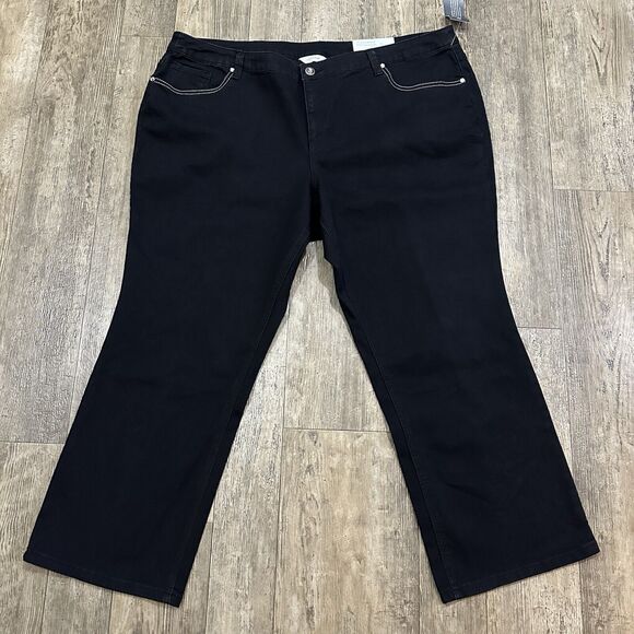 NEW CJ Banks BARELY BOOT Cut Sz 24 WP Black High Rise Jeans Denim Pants 44x28.5 - Picture 1 of 13